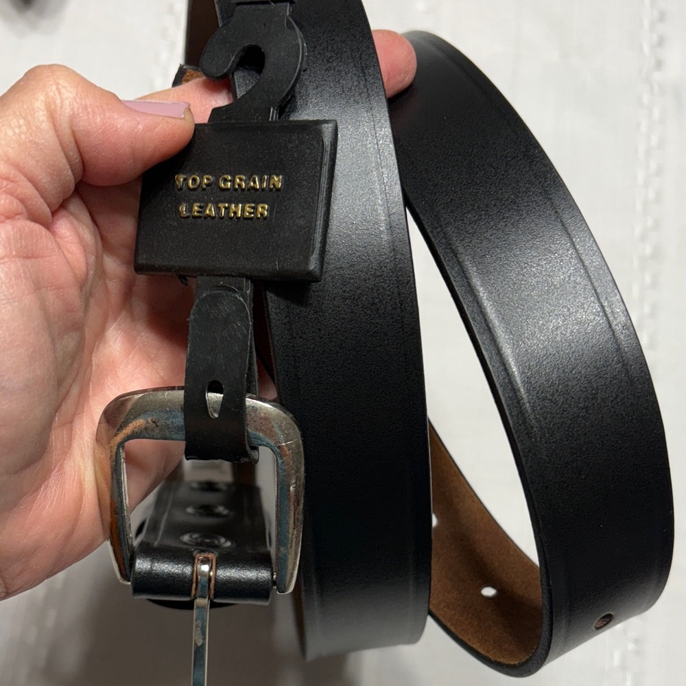 NWT Top Grain Leather Black Men's Belt- Size 46